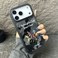 Étui de téléphone portable magnétique en cuir City Knights Club pour iPhone 17 Air 16 Pro Max, marque Polo, en PU, protection antichoc supérieure, coque arrière en TPU