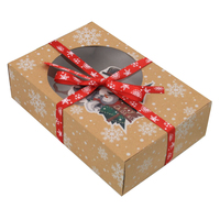Boîtes en carton rigide personnalisables pour cadeaux de Noël avec laminage mat gaufré, doublure en éponge sur mesure, impression sérigraphique