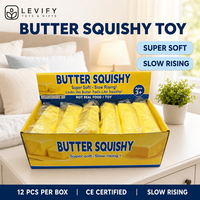 Balle anti-stress souple en forme de beurre, jouet fantaisie à pression lente, slime pour enfants, jouet sensoriel à presser doucement pour apaiser les mains, fromage souple