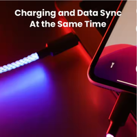 Câble de charge rapide USB-C PD 66W 3A RGB, conducteur en cuivre pur, blindage en alliage d'aluminium tressé pour ordinateurs et appareils mobiles