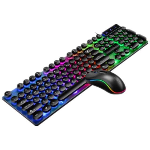 Retro-Inspired Punk Gaming Keyboard Mouse Combo for Creative Spaces