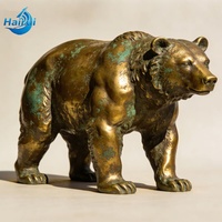 Statue de taureau, d'ours, de guépard, de léopard en métal, laiton, bronze noir, grandeur nature, personnalisée, pour extérieur, jardin, centre commercial, à vendre