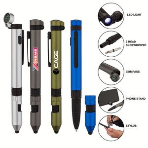 Bolígrafo Táctico Multiherramienta con LED, Lápiz Óptico, Brújula y Destornillador, Ideal para Supervivencia al Aire Libre, Regalos Tecnológicos y Promociones Corporativas - Product Image 3