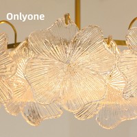 Plafonnier LED en verre de style français, luxe léger, trèfle à quatre feuilles, 40 cm, contrôle par application, pour salon, salle à manger, chambre principale