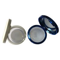 Personnalisé Maquillage Cosmétique En Métal Rond Vide Étiquette Privée Pot Blanc Conteneur De Poudre En Vrac Avec Tamis