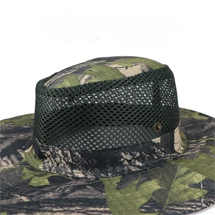 Safari avec ficelle Protection contre les insectes chapeau pêche étanche agriculteur pêcheur seau chapeau camouflage Uv Sunwide bord extérieur unisexe