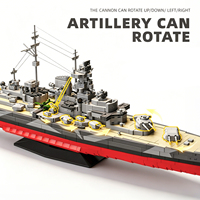 Modelo de Buque de Guerra Tirpitz de la Serie Militar, Bloques de Construcción DIY, Plástico ABS, Juguete Educativo de Construcción Militar, Unisex, para Mayores de 14 Años