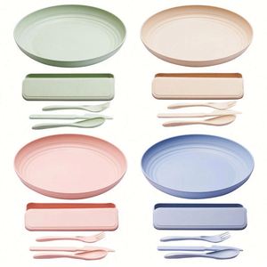 Produits sans BPA avec logo personnalisé, bols, tasses, assiettes et plats biodégradables, vaisselle en paille de blé, ensembles de vaisselle - Product Image 4