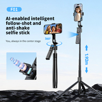 Nouveau Trépied Perche à Selfie Intelligente F01-AI avec Suivi de Tête IA, Caméra IA et Suivi de Visage par Geste, Fonction Panoramique/Inclinaison