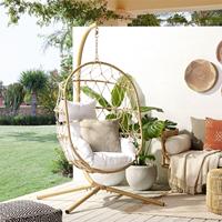 Ensemble balançoire suspendue en rotin PE moderne pour l'extérieur, patio et jardin, mobilier de loisirs, approuvé par le parc