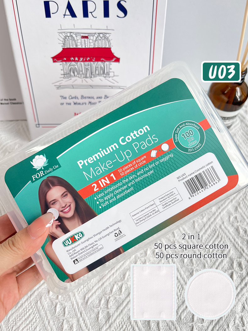 u03-50 pièces carrées en coton épais et 50 pièces rondes
