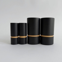 Tube en papier biodégradable à 100 %, fait main, de haute qualité, pour emballage de parfum, cylindre noir mat, écologique, recyclé, vente en gros