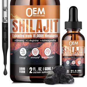 Custom Shilajit Drops Liquid Supplement Organic Shilajit Resin Vegan Sugar-Free Supports Immune <b>Metabolism</b> Shilajit Supplement - Product Image 1