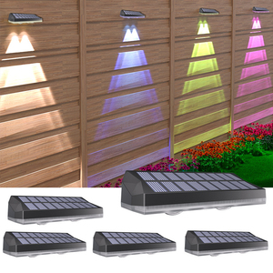 Luces Solares para Cercas, RGBW, IP65, Impermeables, Lámpara de Pared para Jardín, Iluminación para Exteriores, Patio Trasero y Barandillas - Product Image 1
