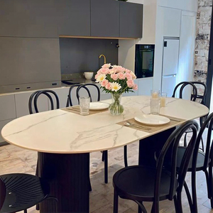 Hiện đại đa kích thước hình bầu dục văn phòng bàn cao cấp Đồ nội thất với đá cẩm thạch-Nhìn mạnh mẽ Kim Loại Cơ sở & đá vật liệu cho phòng khách - Product Image 6