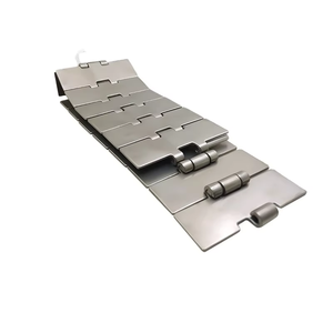 Chaîne plate en acier inoxydable 812 simple flexion latérale droite à double charnière pour magasin d'alimentation de plaque de convoyeur POM - Product Image 1