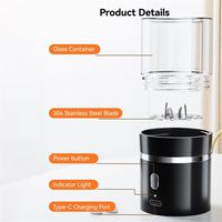 Moulin à épices électrique portable sans fil, mini broyeur d'herbes sèches et de tabac, moulin à assaisonnements compact à piles pour la cuisine
