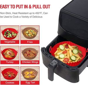 Tapis de cuisson pliable en silicone de qualité alimentaire pour friteuse à air, rond, 110g, résistant à l'huile et à la chaleur, pour micro-ondes et four - Product Image 5