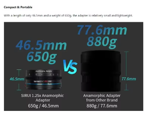 SIRUI lensa tambahan anamorplic 1,25x dengan cincin 67 72 77 82 92mm dapat diperluas ke efek 2X untuk lensa Sony Canon Nikon <span class=keywords><strong>TAMRON</strong></span> - Product Image 4