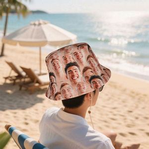 Customizable 1pc Alien Fisherman Bucket Hat Breathable Sun Protection With Logo Photo Printing Pattern Types Cartoon and <b>Leaf</b> - Product Image 3