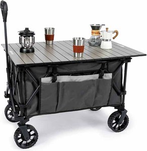 <span class=keywords><strong>Chariot</strong></span> de camping pliable avec table amovible, grande capacité de 300 L, <span class=keywords><strong>chariot</strong></span> utilitaire robuste avec hayon - Product Image 1