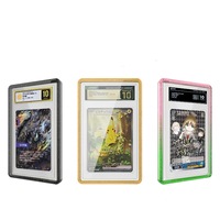 Protection de carte gradée avec panneau arrière transparent à paillettes dégradées et pare-chocs en TPU pour cartes gradées