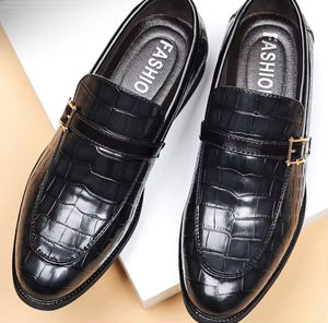 Zapatos Oxford de Cuero Genuino para Hombre, Estilo Italiano de Alta Gama, Hechos a Mano, para Boda, con Cierre Deslizante, Bordado Ligero Otoñal, Puntera de Acero - Product Image 4