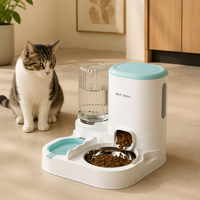 Distributeur automatique de nourriture pour animaux de compagnie, bol intégré pour chat, distributeur de nourriture pour chien, fontaine à eau, station d'alimentation pour chats et chiens d'intérieur