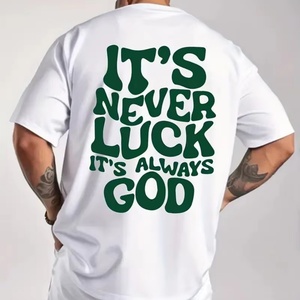 Camiseta Casual de Verano para Hombre con Cuello Redondo y Estampado de Letras Inglesas en 3D, Manga Corta Holgada - Product Image 1
