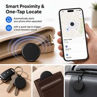 Traceur GPS intelligent certifié MFi et Google Find My, double système de localisation, dispositif anti-perte pour iOS, Android et animaux de compagnie