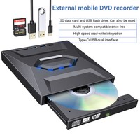 Portable USB 3.0 3-in-1 Optical Drive CD/ Recorder SD Card Reader USB Flash Drive Player