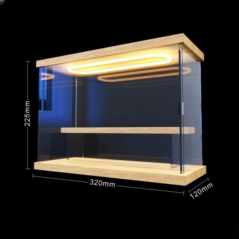Série de lampes à échelle en bois massif à deux étages