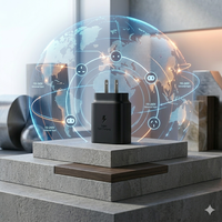 Chargeur USB C 45W PD 3.0 personnalisé OEM ODM, adaptateur de charge rapide, prise EU UK US AU, chargeur de téléphone portable et tablette