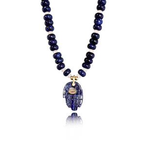 Collier religieux en agate islamique de qualité supérieure, perles enfilées à la main avec pendentif main de Fatima sculptée à la main, subtillement luxueux - Product Image 6