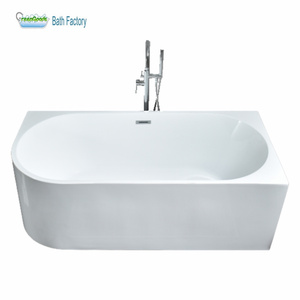 Bañera de acrílico con forma de Nera D para adultos, bañera independiente de fondo a pared, 1700 - Product Image 1