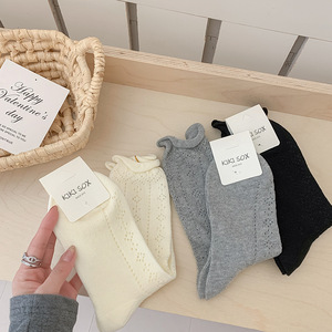 Chaussettes mi-mollet en coton de style japonais pour femmes, en maille respirante, longues manches pour le printemps <span class=keywords><strong>et</strong></span> l'été - Product Image 2