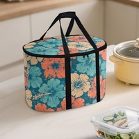 Sac de transport personnalisé pour autocuiseur avec motif floral tropical, imprimé floral, couvercle à fermeture éclair et poignées de transport