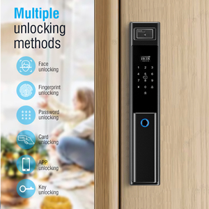 Cerradura Inteligente <span class=keywords><strong>WiFi</strong></span> para Puerta de Aluminio con Huella Dactilar, <span class=keywords><strong>Contraseña</strong></span> y Reconocimiento Facial, Almacenamiento en Tarjeta de Memoria, Seguridad, Garantía de 90 Días - Product Image 1