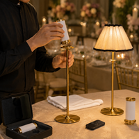 Lampe de table sans fil DC haute et simple avec module LED rechargeable magnétique, télécommande et culot E14 pour la location événementielle