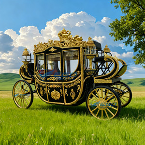 Royal Wedding Horse Carriage Electric Elegant Special Transport Solid <b>Rubber</b> Tires 2-Year Warranty - Product Image 1