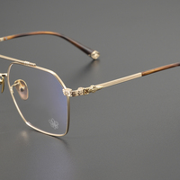 Lunettes de lecture unisexe de luxe en titane doré massif de haute qualité, monture intégrale gris marbré, pour adultes, style pilote Y2K, tendance