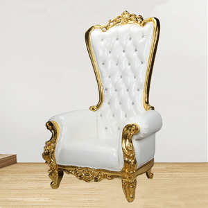 เก้าอี้บัลลังก์หนังสำหรับงานแฟนซี ให้เช่า เก้าอี้โบราณสำหรับงานปาร์ตี้ ทรงสูง หรูหรา สำหรับเจ้าบ่าวและเจ้าสาว - Product Image 6