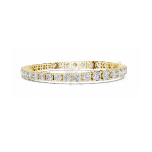 4 Prong Round Cut Lab Grown Diamond Tennis <b>Bracelet</b> In <b>Solid</b> Gold Luxury Minimalist Elegant Unisex Jewelry Perfect <b>Bracelet</b> - Product Image 2