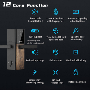 Tuya/ttlock vân tay Khóa cửa kỹ thuật số tại Hàn Quốc wifi thông minh khách sạn khóa phòng ngủ cửa gỗ ứng dụng ổ khóa thông minh cho an ninh nhà - Product Image 2