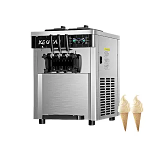 O toque inteligente dos sabores da máquina três do gelado do Desktop com exposição faz o gelado comercialmente