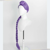 Accessoires de Costume d'Halloween Perruque de Cosplay Longue Tresse Violette Rumi Taille Adulte Enfant AOKG-170