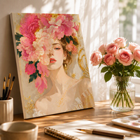 Kit de peinture par numéros sur toile avec cadre en bois, portrait de femme nue moderne imprimé, cadeau de Noël pour adultes