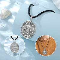Merryshine Protection Amulette 925 Sterling Silver Saint St Patrick Religieux Médaille Pendentif Collier