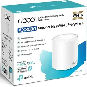 TP-Link ديكو X50 Mesh, AX3000 ، تغطية كاملة للمنزل ، ثلاثة تردد ، شبكة WiFi6