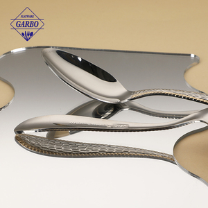 Juego de Cubiertos de Acero Inoxidable 201 con Diseño Martillado Dorado de Lujo, con Soporte Metálico, Artículo de Exhibición para <span class=keywords><strong>Tienda</strong></span>, Novedad 2026 - Product Image 4